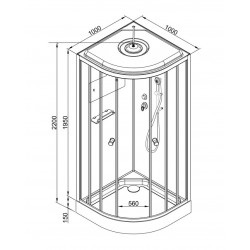 Душевая кабина AvaCan D01SEL AVA N 100x100 с электрикой
