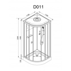 Душевая кабина AvaCan D011SLED AVA N 110x110 с LED-подсветкой