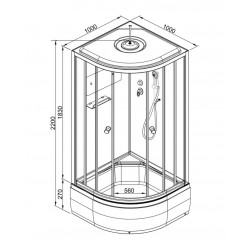 Душевая кабина AvaCan D271SLED AVA N 100x100 с LED-подсветкой