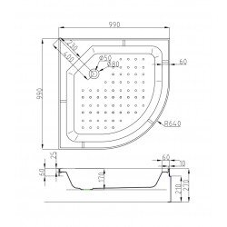 Душевая кабина AvaCan D271SLED AVA N 100x100 с LED-подсветкой