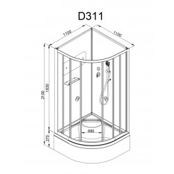 Душевая кабина AvaCan D311 AVA N 110x110 без крыши