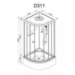 Душевая кабина AvaCan D311SEL AVA N 110x110 с электрикой