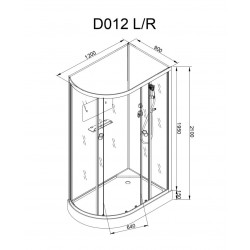 Душевая кабина AvaCan D012R AVA N 120x90 без крыши