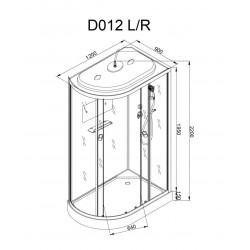 Душевая кабина AvaCan D012SLEL AVA N 120x90 с электрикой