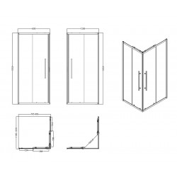 Душевой уголок Esbano ESF-80D1+120D2-B 120х80