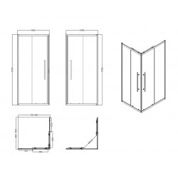 Душевой уголок Esbano ESF-80D1+100D2-C 100х80