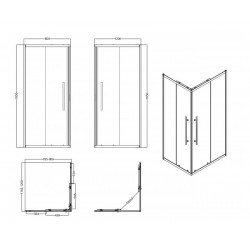 Душевой уголок Esbano ESF-90D1+120D2-C 120х90