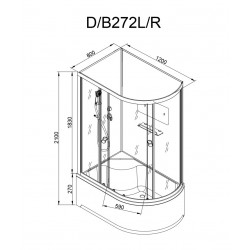Душевая кабина AvaCan D272L AVA N 120x80 без крыши