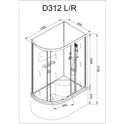 Душевая кабина AvaCan D312R AVA N 120x90 без крыши