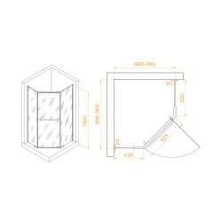 Душевой уголок RGW Passage PA-091 100х90 матовый