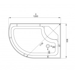 Душевая кабина AvaCan D120SRLED AVA O 120x80 с LED-подсветкой