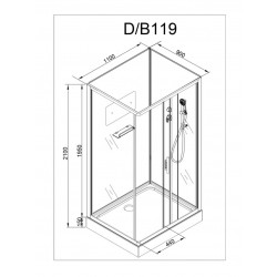 Душевая кабина AvaCan D119 AVA N 110x90 без крыши