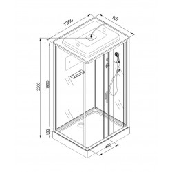 Душевая кабина AvaCan D129SEL AVA N 120x90 с электрикой