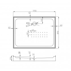 Душевая кабина AvaCan D129SLED AVA N 120x90 с LED-подсветкой