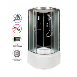 Душевая кабина AvaCan B10SELBLACK AVA N 100x100 с электрикой