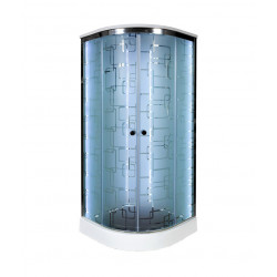 Душевая кабина AvaCan EM1580LED+GM AVA O 80x80 с LED-подсветкой и гидромассажем