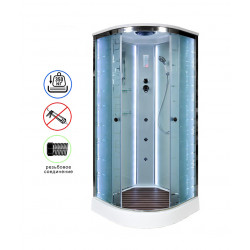 Душевая кабина AvaCan EM1580LED+GM AVA O 80x80 с LED-подсветкой и гидромассажем