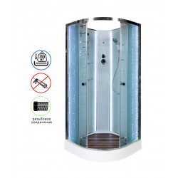 Душевая кабина AvaCan EM1580NLED AVA O 80x80 без крыши с LED-подсветкой