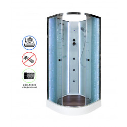 Душевая кабина AvaCan EM1580NLED+GM AVA O 80x80 без крыши с LED-подсветкой и гидромассажем