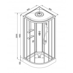 Душевая кабина AvaCan EM1590EL AVA N 90x90 с электрикой