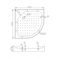 Душевая кабина AvaCan EM1590EL AVA N 90x90 с электрикой