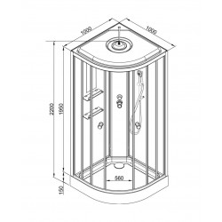 Душевая кабина AvaCan EM1510EL AVA N 100x100 с электрикой