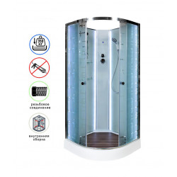 Душевая кабина AvaCan EM1510NLED AVA N 100x100 без крыши с LED-подсветкой