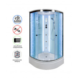 Душевая кабина AvaCan EM2780LED+GM AVA N 80x80 с LED-подсветкой и гидромассажем