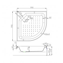 Душевая кабина AvaCan EM2710EL AVA N 100x100 с электрикой
