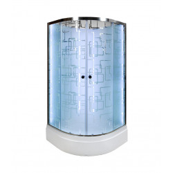 Душевая кабина AvaCan EM3011NLED+GM AVA N 110x110 без крыши с LED-подсветкой и гидромассажем