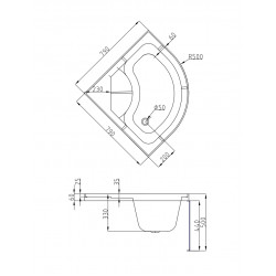 Душевая кабина AvaCan EM4580N AVA N 80x80 без крыши