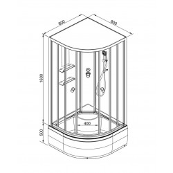 Душевая кабина AvaCan EM4580N AVA N 80x80 без крыши