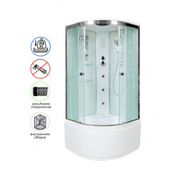 Душевая кабина AvaCan EM4590GM+EL AVA N 90x90 с электрикой и гидромассажем