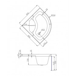 Душевая кабина AvaCan EM4590N AVA N 90x90 без крыши