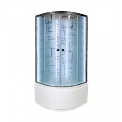 Душевая кабина AvaCan EM4510NLED+GM AVA N 100x100 без крыши с LED-подсветкой и гидромассаже