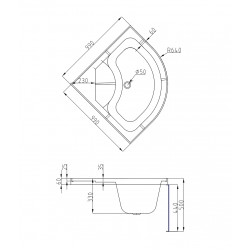 Душевая кабина AvaCan EM4510NLED+GM AVA N 100x100 без крыши с LED-подсветкой и гидромассаже