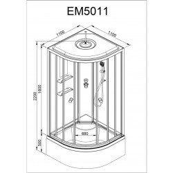 Душевая кабина AvaCan EM5011EL AVA N 110x110 с электрикой