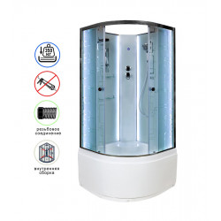 Душевая кабина AvaCan EM5011NLED AVA N 110x110 без крыши с LED-подсветкой