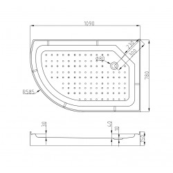 Душевая кабина AvaCan EM1511RLED AVA N 110x80 с LED-подсветкой