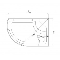 Душевая кабина AvaCan EM4511RNGM AVA O 110x80 без крыши с гидромассажем