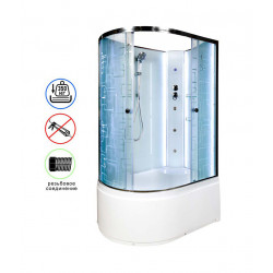 Душевая кабина AvaCan EM4511RNLED+GM AVA O 110x80 без крыши с LED-подсветкой и гидромассажем