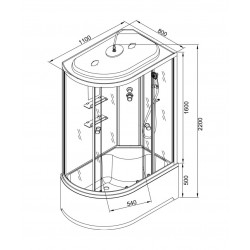 Душевая кабина AvaCan EM4511LEL AVA N 110x80 с электрикой