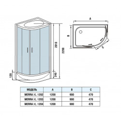Душевая кабина Welt-Wasser WERRA XL 1202 R 120х90