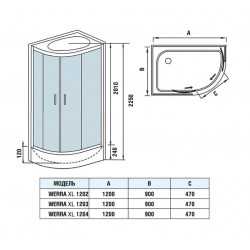 Душевая кабина Welt-Wasser WERRA XL 1204 R 120х90