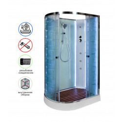 Душевая кабина AvaCan EM1512RNLED+GM AVA N 120x80 без крыши с LED-подсветкой