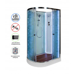 Душевая кабина AvaCan EM1512LNLED AVA N 120x80 без крыши с LED-подсветкой