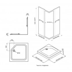 Душевой уголок Triton Вента Хром Вельвет А1 90x90