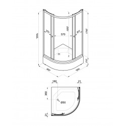 Душевой уголок Triton Грэй 90x90 B, с поддоном
