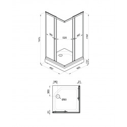 Душевой уголок Triton Вельвет-К А1 90x90, с поддоном