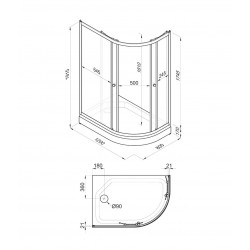 Душевой уголок Triton Коралл-Лайт А 120x80 L, с поддоном